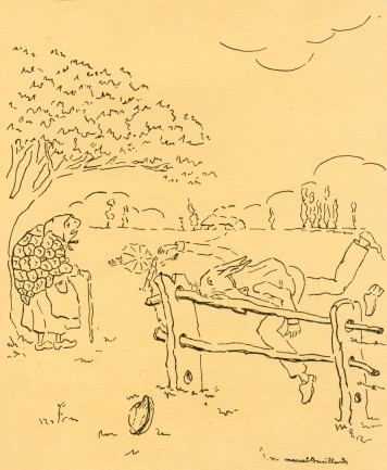 Le Lièvre et la Tortue - Illustration de Marcel Douillard